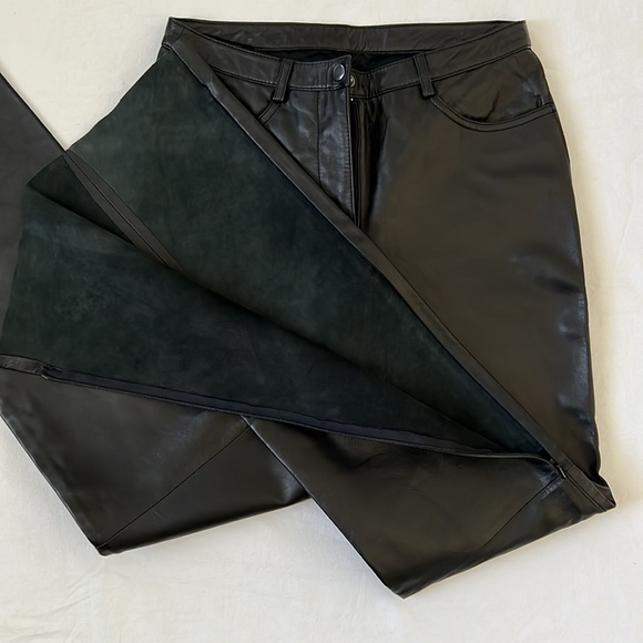 Bebe Genuine Leather Lamb Disco Biker Black Pants - Picture 8 of 10